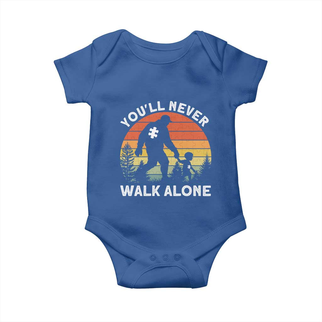 Autism Acceptance Baby Onesie Autism Dad You'll Never Walk Alone Support