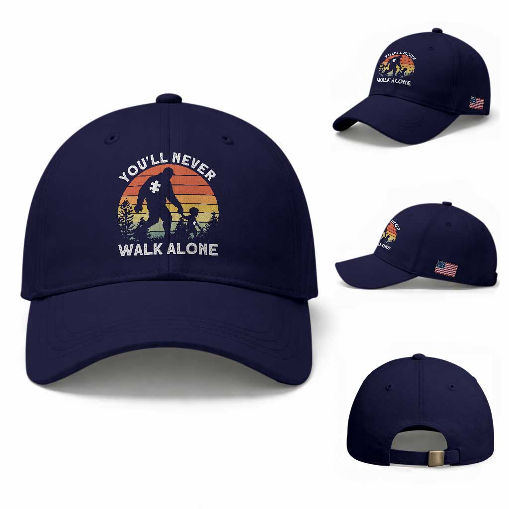 Autism Acceptance Baseball Cap Autism Dad You'll Never Walk Alone Support