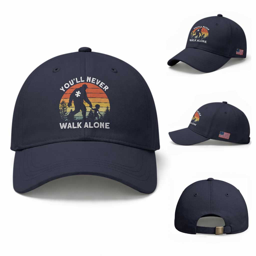 Autism Acceptance Baseball Cap Autism Dad You'll Never Walk Alone Support