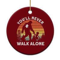 Autism Acceptance Ceramic Ornament Autism Dad You'll Never Walk Alone Support