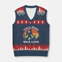 Autism Acceptance V-Neck Knit Sweater Vest Autism Dad You'll Never Walk Alone Support