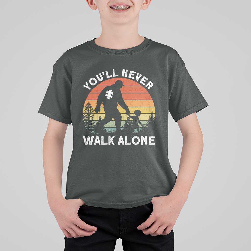 Autism Acceptance T Shirt For Kid Autism Dad You'll Never Walk Alone Support