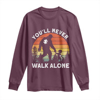 Autism Acceptance Long Sleeve Shirt Autism Dad You'll Never Walk Alone Support