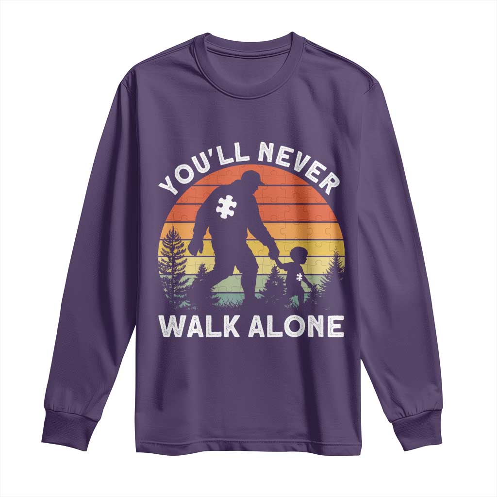 Autism Acceptance Long Sleeve Shirt Autism Dad You'll Never Walk Alone Support