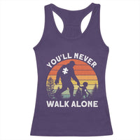 Autism Acceptance Racerback Tank Top Autism Dad You'll Never Walk Alone Support