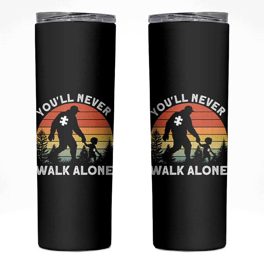 Autism Acceptance Skinny Tumbler Autism Dad You'll Never Walk Alone Support