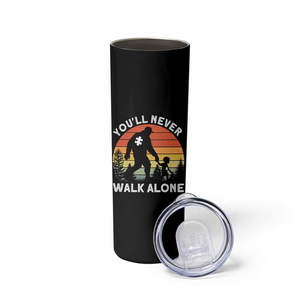 Autism Acceptance Skinny Tumbler Autism Dad You'll Never Walk Alone Support
