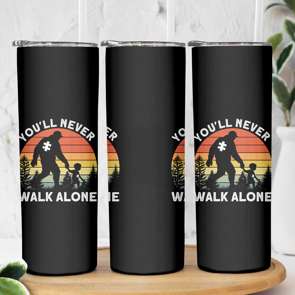 Autism Acceptance Skinny Tumbler Autism Dad You'll Never Walk Alone Support