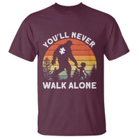 Autism Acceptance T Shirt Autism Dad You'll Never Walk Alone Support