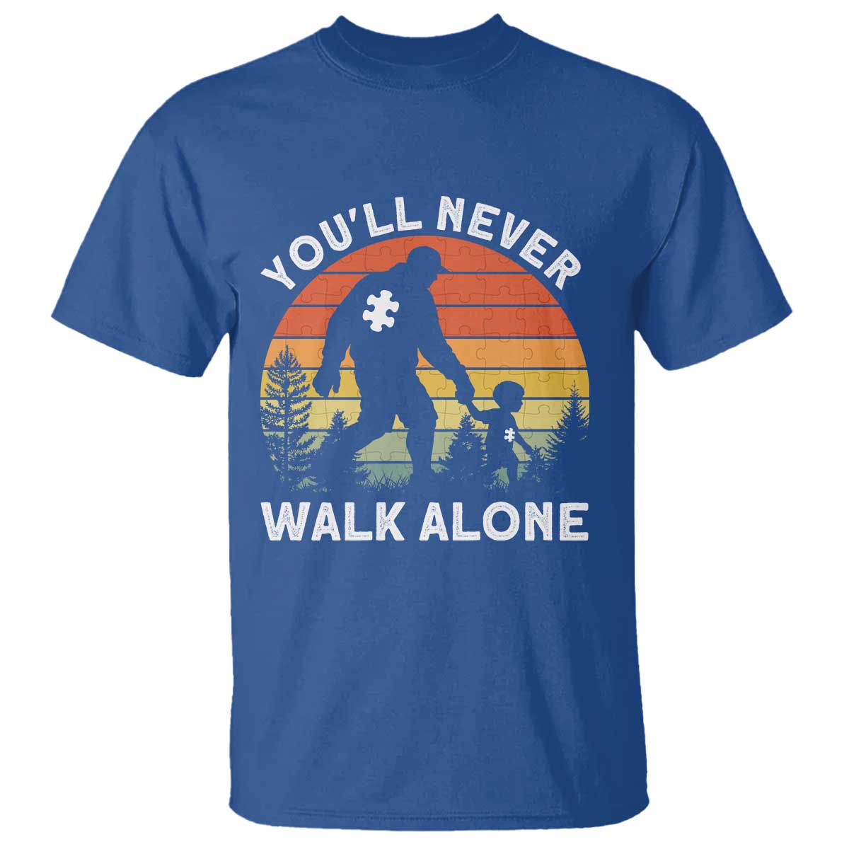 Autism Acceptance T Shirt Autism Dad You'll Never Walk Alone Support