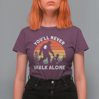 Autism Acceptance T Shirt For Women Autism Dad You'll Never Walk Alone Support