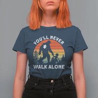 Autism Acceptance T Shirt For Women Autism Dad You'll Never Walk Alone Support