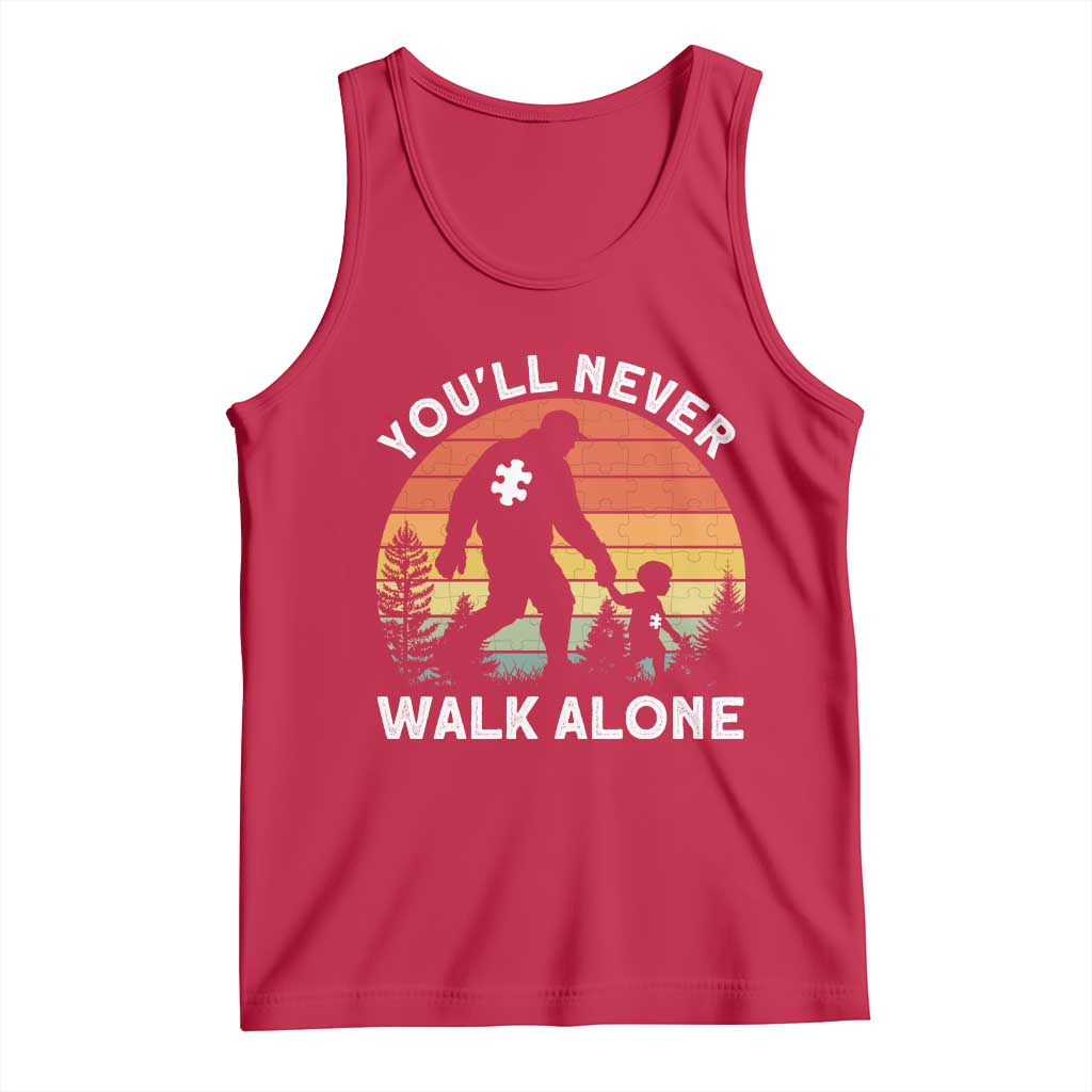 Autism Acceptance Tank Top Autism Dad You'll Never Walk Alone Support
