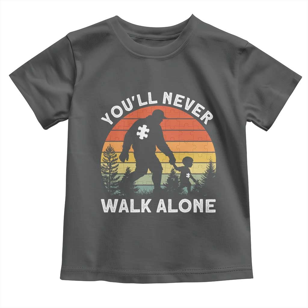 Autism Acceptance Toddler T Shirt Autism Dad You'll Never Walk Alone Support