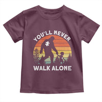 Autism Acceptance Toddler T Shirt Autism Dad You'll Never Walk Alone Support