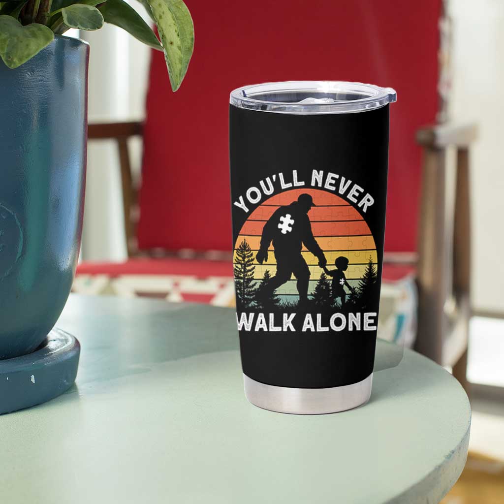 Autism Acceptance Tumbler Cup Autism Dad You'll Never Walk Alone Support