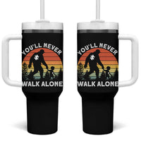 Autism Acceptance Tumbler With Handle Autism Dad You'll Never Walk Alone Support