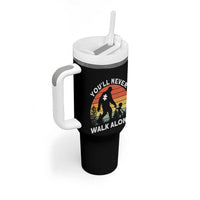 Autism Acceptance Tumbler With Handle Autism Dad You'll Never Walk Alone Support