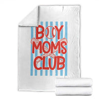 Boy Moms Club Throw Blanket Funny Motherhood Baseball Gift For Mom