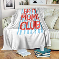 Boy Moms Club Throw Blanket Funny Motherhood Baseball Gift For Mom