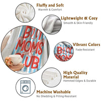 Boy Moms Club Throw Blanket Funny Motherhood Baseball Gift For Mom