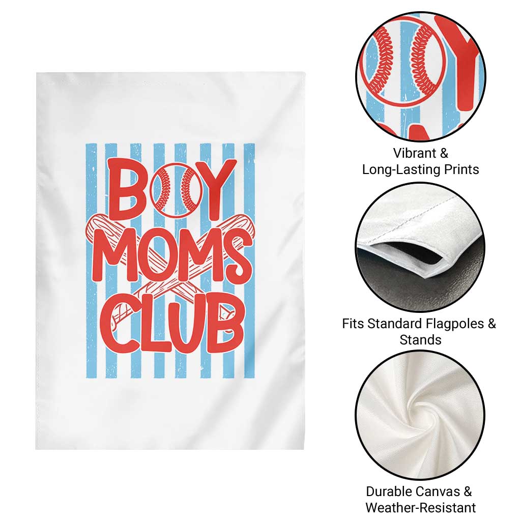 Boy Moms Club Garden Flag Funny Motherhood Baseball Gift For Mom