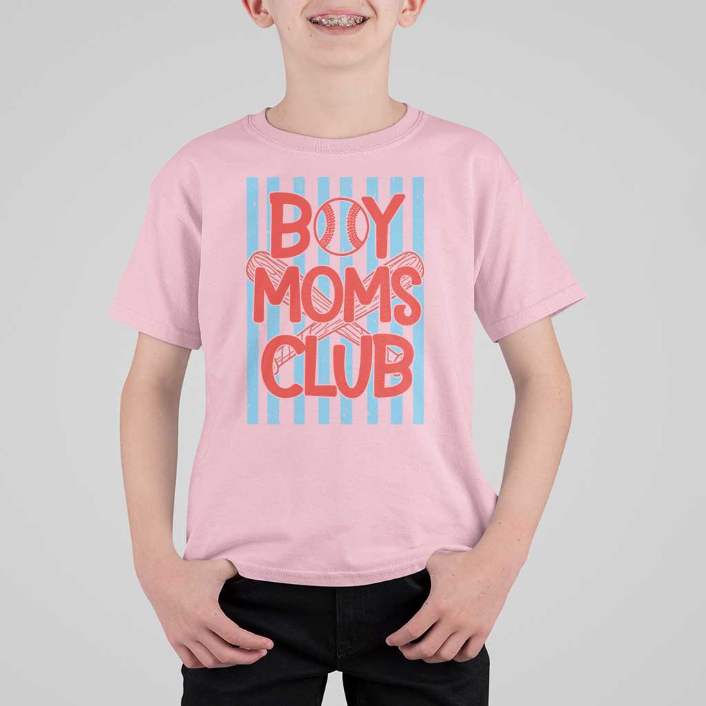 Boy Moms Club T Shirt For Kid Funny Motherhood Baseball Gift For Mom