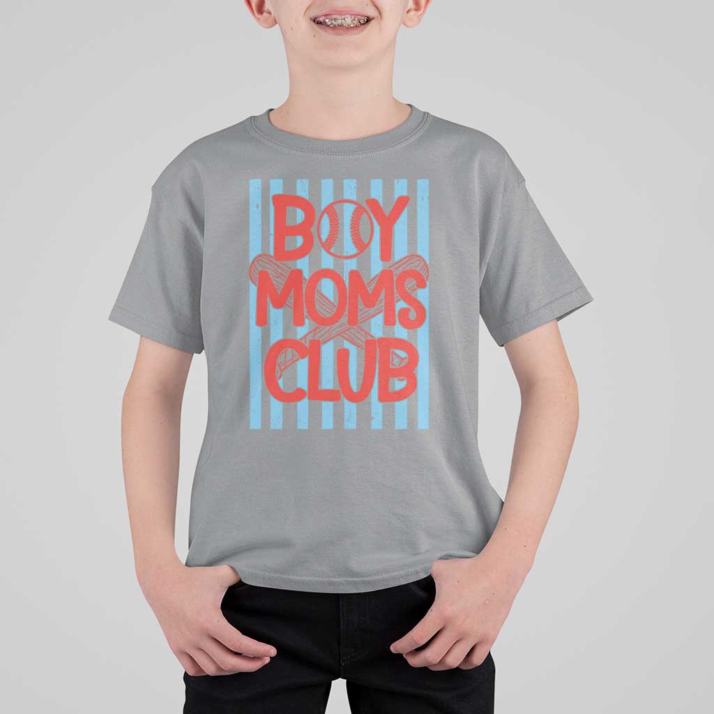Boy Moms Club T Shirt For Kid Funny Motherhood Baseball Gift For Mom