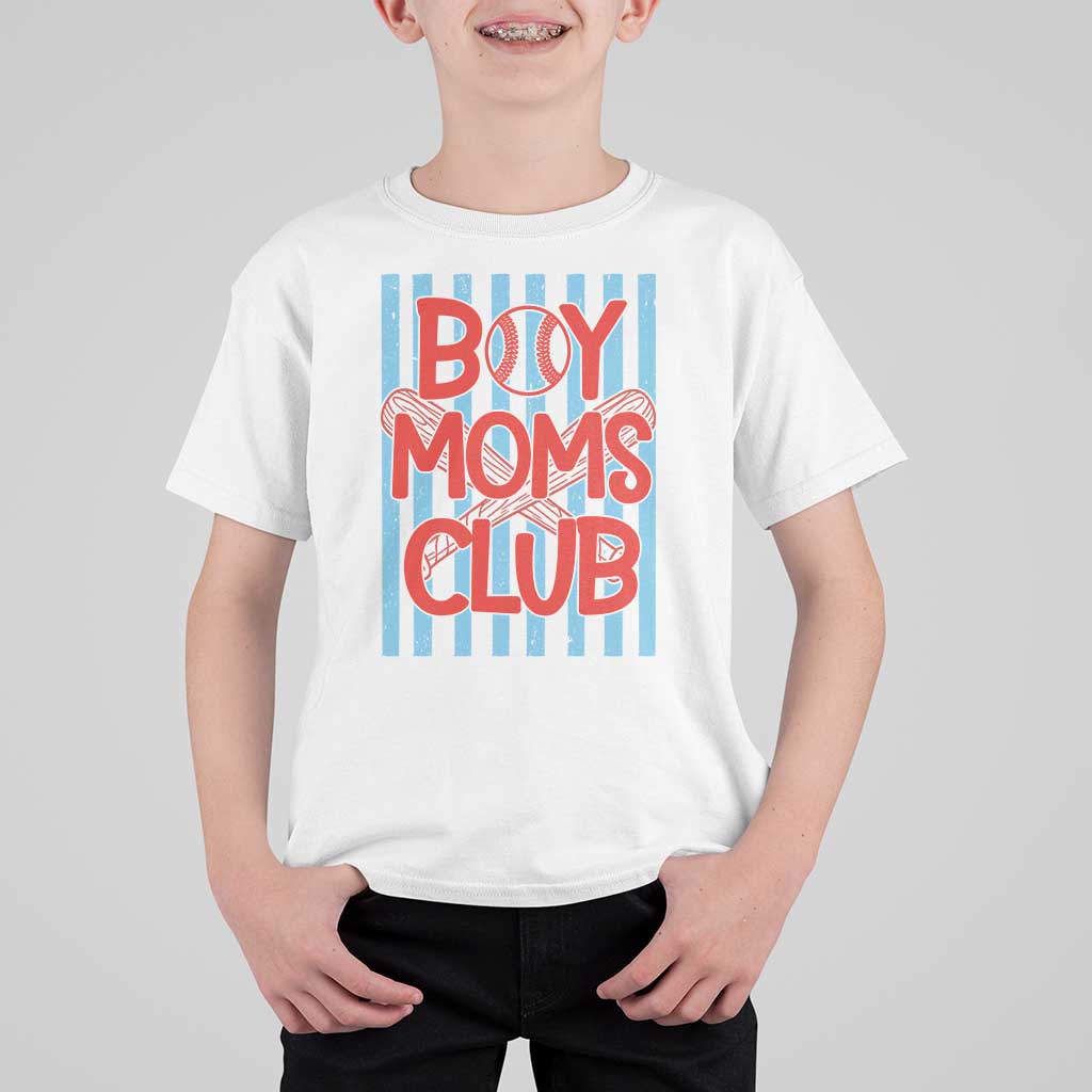Boy Moms Club T Shirt For Kid Funny Motherhood Baseball Gift For Mom