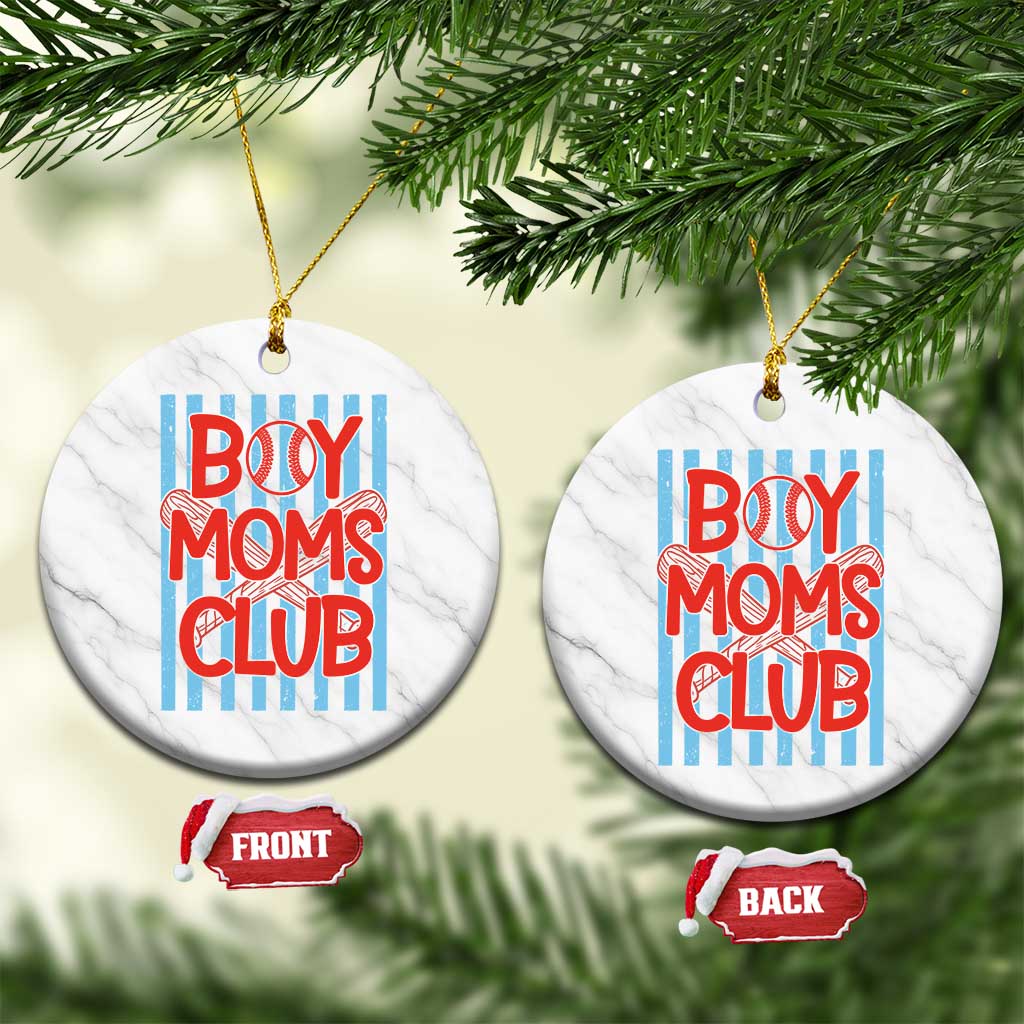 Boy Moms Club Ceramic Ornament Funny Motherhood Baseball Gift For Mom