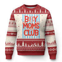 Boy Moms Club Ugly Christmas Sweater Funny Motherhood Baseball Gift For Mom