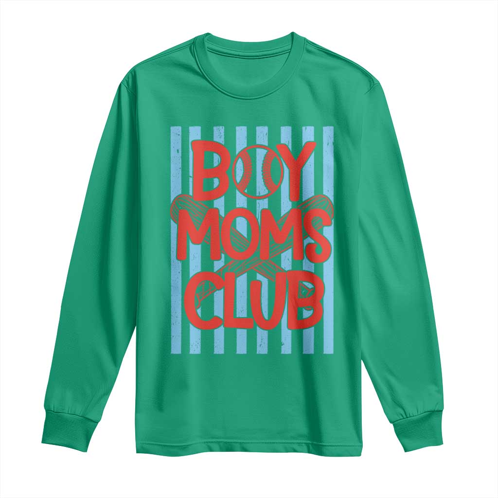 Boy Moms Club Long Sleeve Shirt Funny Motherhood Baseball Gift For Mom