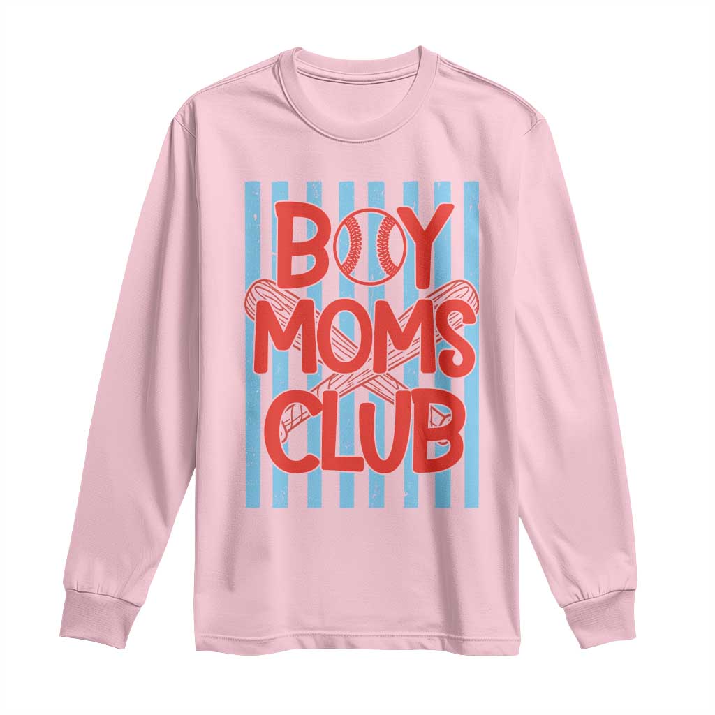 Boy Moms Club Long Sleeve Shirt Funny Motherhood Baseball Gift For Mom