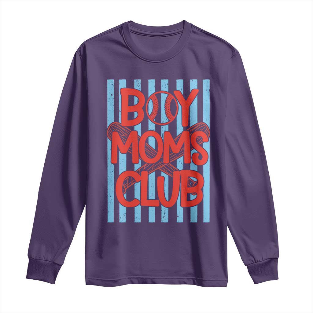 Boy Moms Club Long Sleeve Shirt Funny Motherhood Baseball Gift For Mom