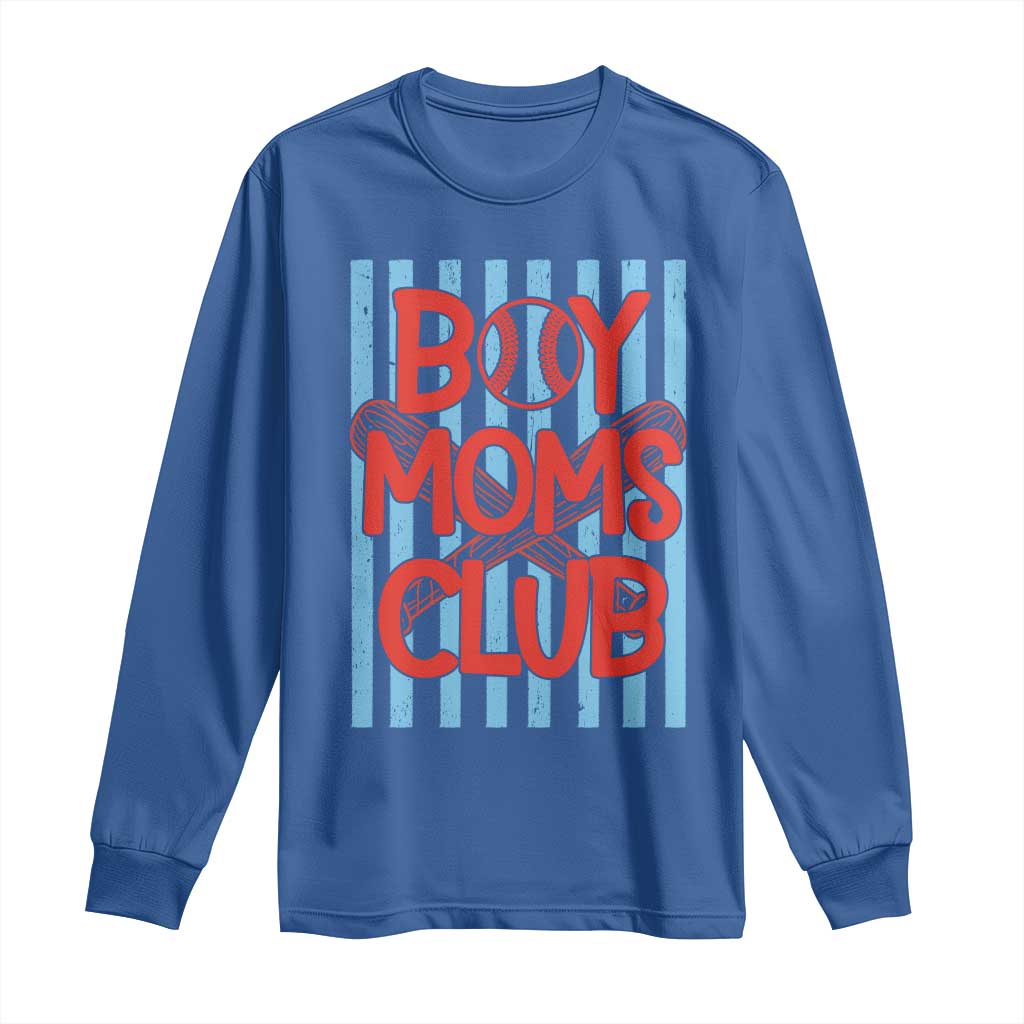 Boy Moms Club Long Sleeve Shirt Funny Motherhood Baseball Gift For Mom