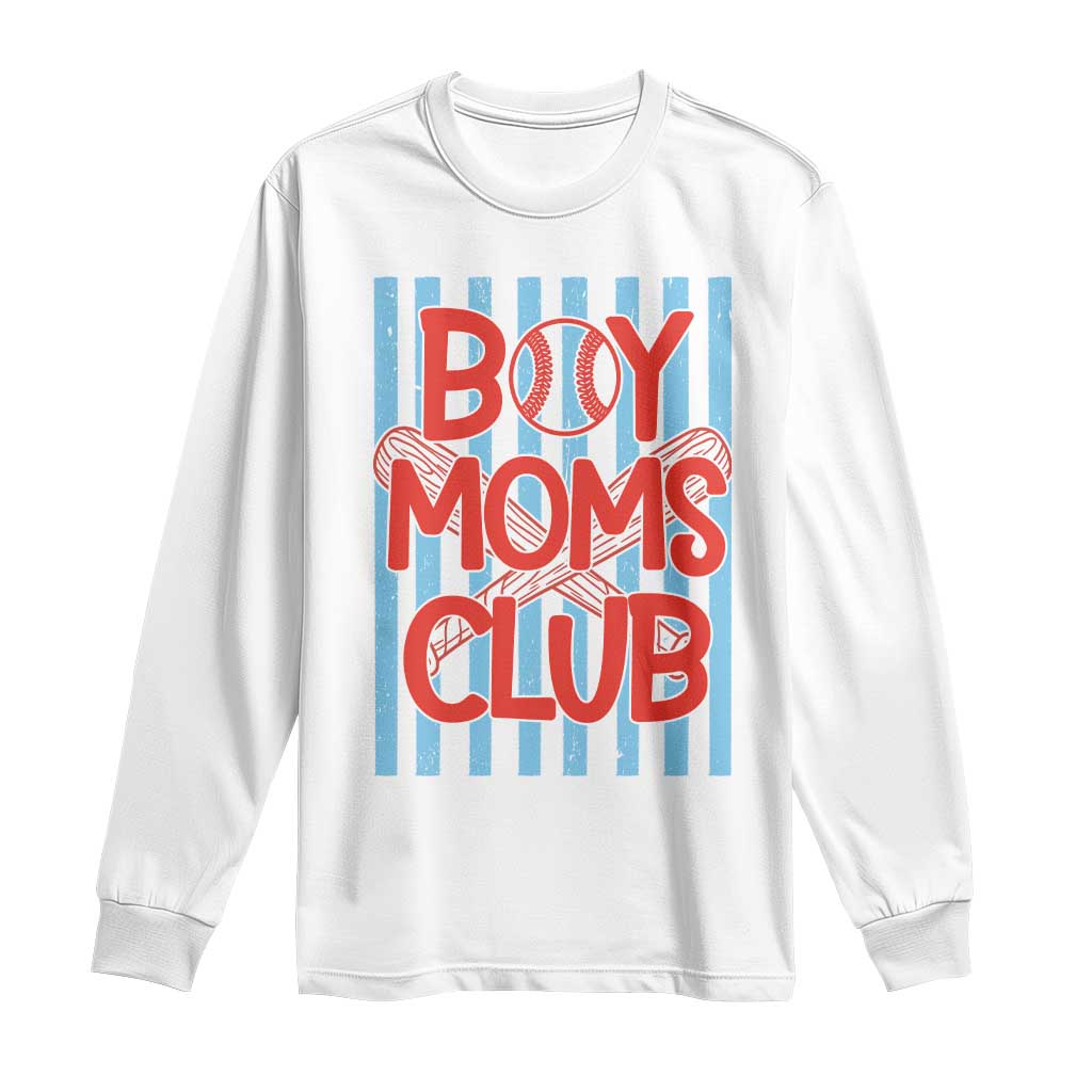Boy Moms Club Long Sleeve Shirt Funny Motherhood Baseball Gift For Mom