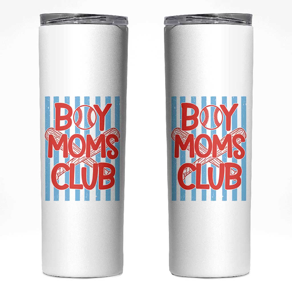Boy Moms Club Skinny Tumbler Funny Motherhood Baseball Gift For Mom