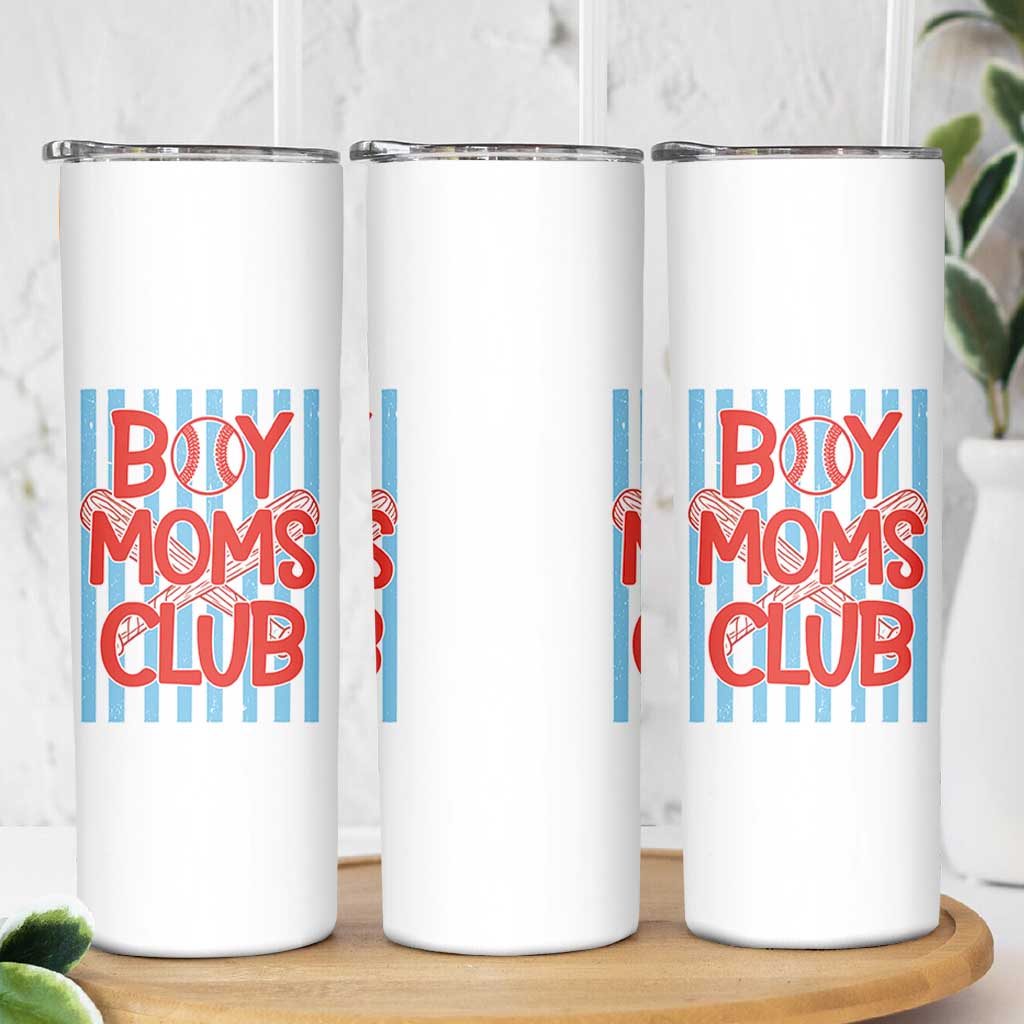 Boy Moms Club Skinny Tumbler Funny Motherhood Baseball Gift For Mom