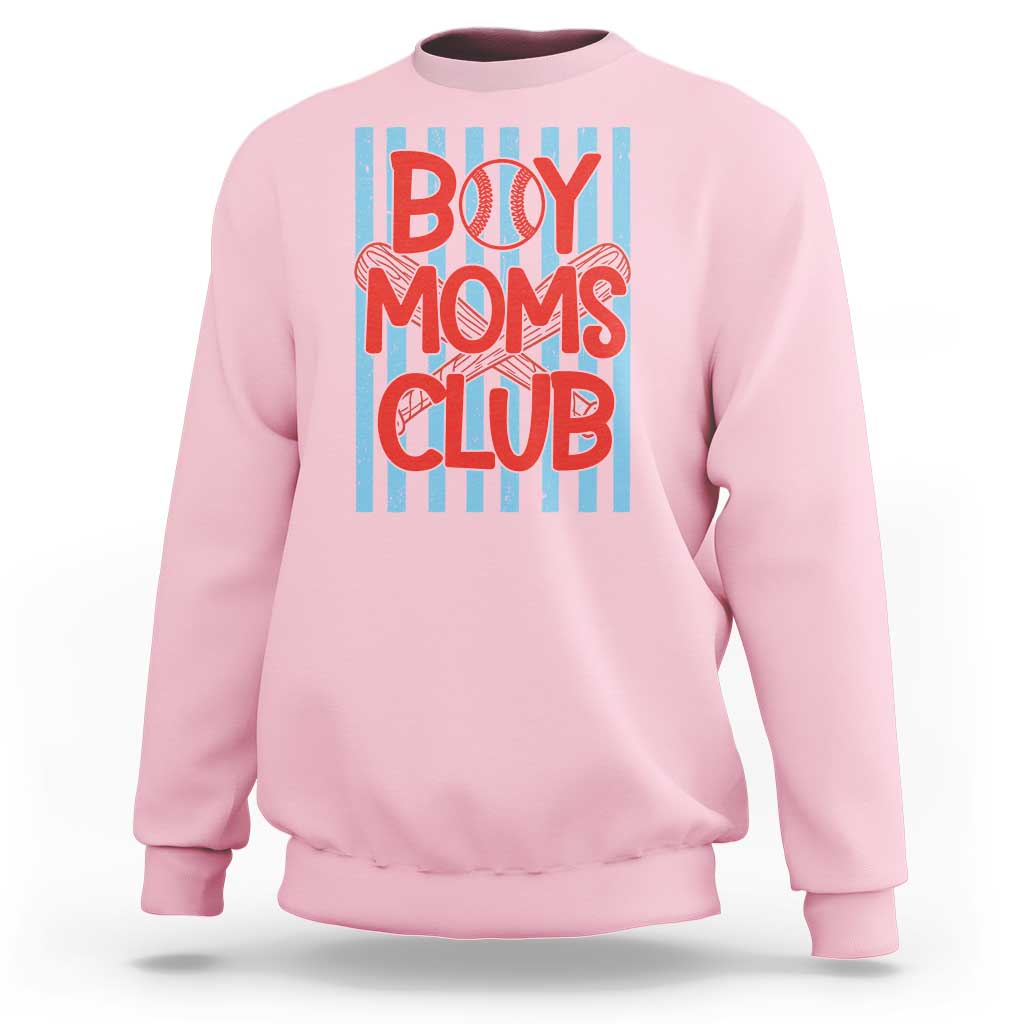 Boy Moms Club Sweatshirt Funny Motherhood Baseball Gift For Mom