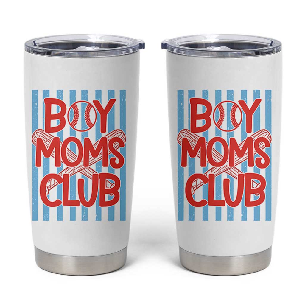 Boy Moms Club Tumbler Cup Funny Motherhood Baseball Gift For Mom