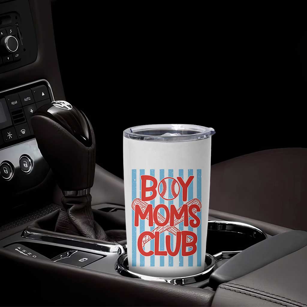 Boy Moms Club Tumbler Cup Funny Motherhood Baseball Gift For Mom