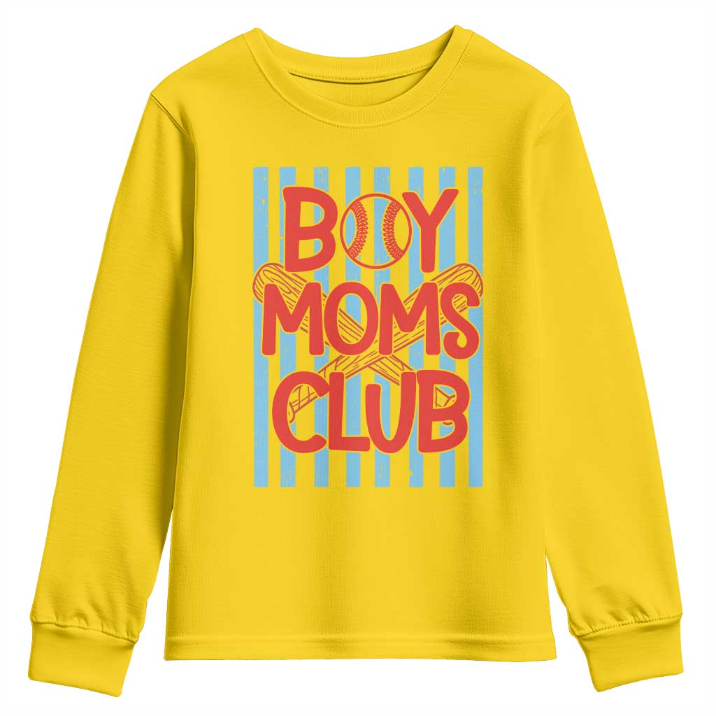 Boy Moms Club Youth Sweatshirt Funny Motherhood Baseball Gift For Mom