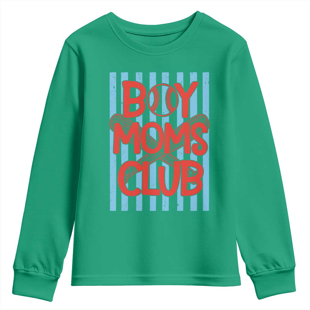 Boy Moms Club Youth Sweatshirt Funny Motherhood Baseball Gift For Mom
