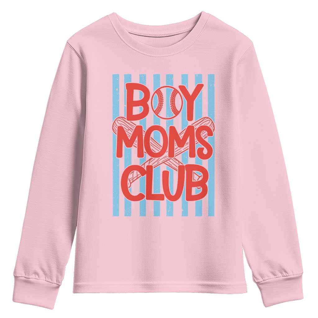 Boy Moms Club Youth Sweatshirt Funny Motherhood Baseball Gift For Mom