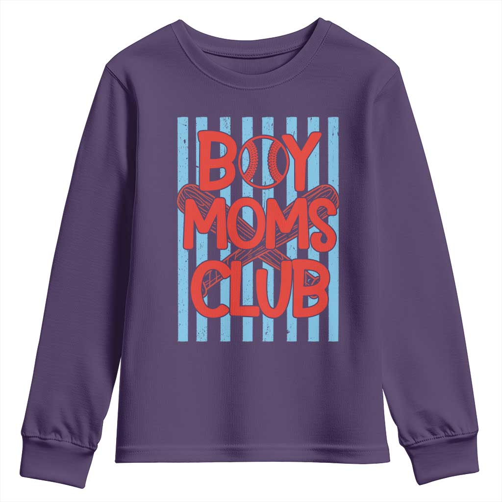 Boy Moms Club Youth Sweatshirt Funny Motherhood Baseball Gift For Mom
