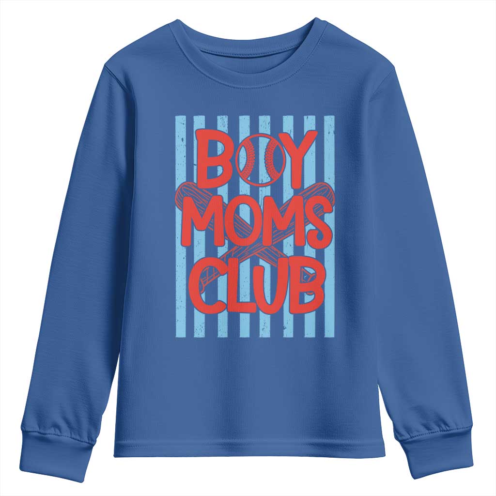 Boy Moms Club Youth Sweatshirt Funny Motherhood Baseball Gift For Mom