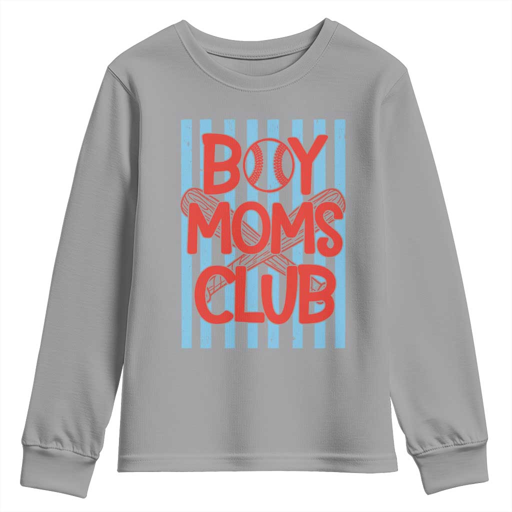 Boy Moms Club Youth Sweatshirt Funny Motherhood Baseball Gift For Mom