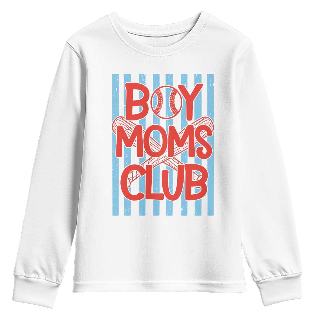 Boy Moms Club Youth Sweatshirt Funny Motherhood Baseball Gift For Mom