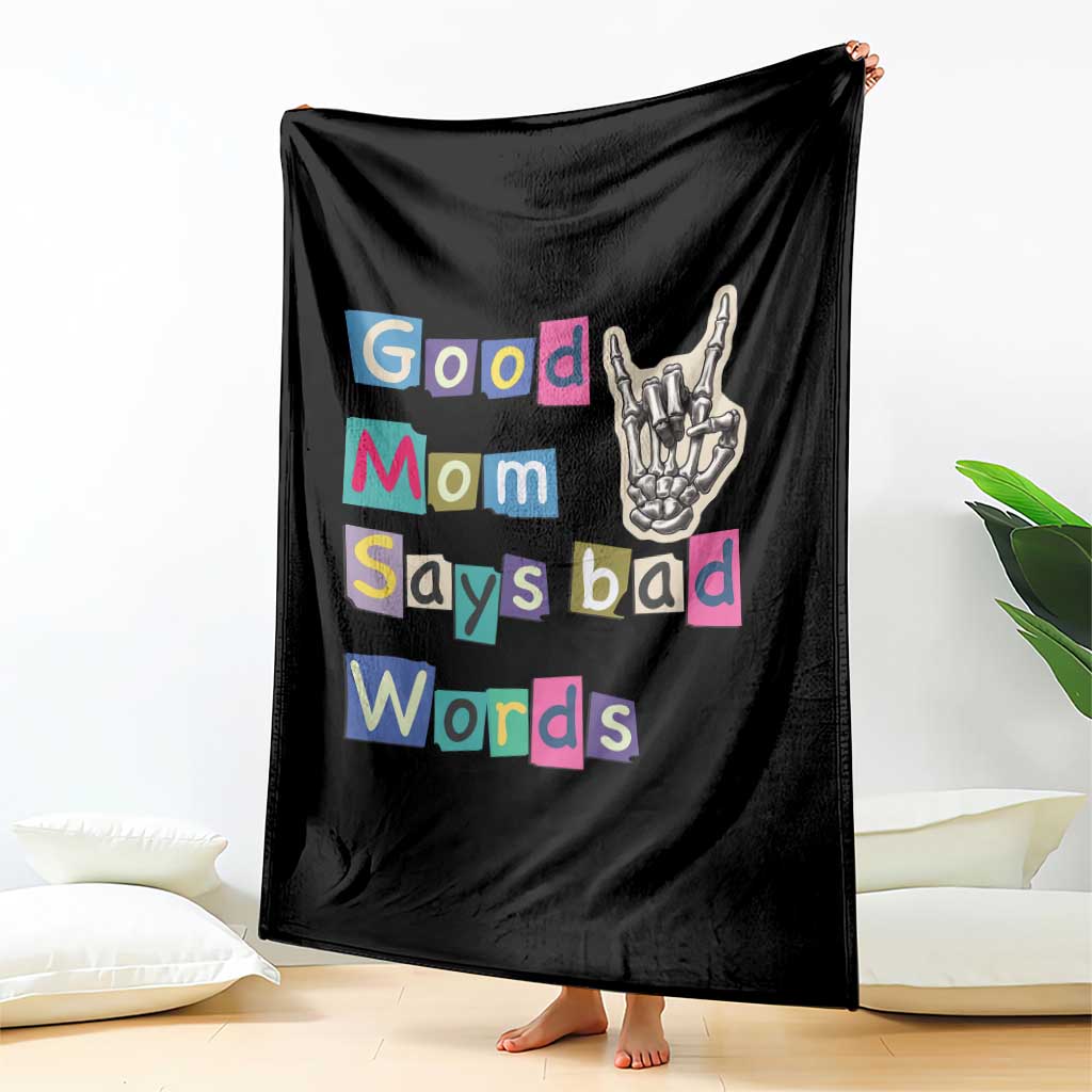 Good Moms Say Bad Words Throw Blanket Funny Sarcastic Mom Mother’s Day Gift