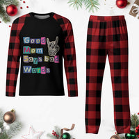 Good Moms Say Bad Words Plaid Pajama Set Funny Sarcastic Mom Mother’s Day Gift